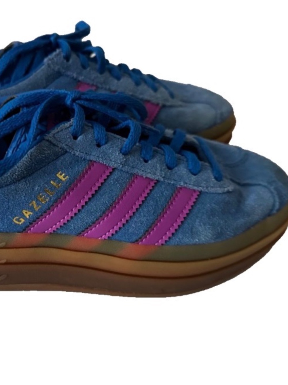 Adidas Women's SZ US 6 Gazelle Bold Suede 'Blue/Purple Burst'